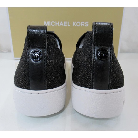 Michael Kors Juno Knit Slip On Sneaker Metallic Stretch Black / Bronze - Picture 5 of 9